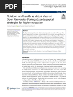 Nutrition and Health As Virtual Class at Open University (Portugal) : Pedagogical Strategies For Higher Education