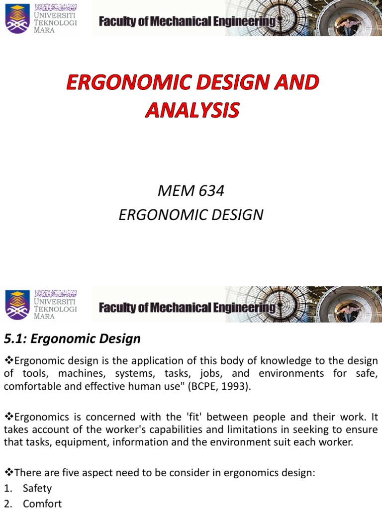 Ergonomic Design Principles and Analysis | PDF | Human Factors And ...