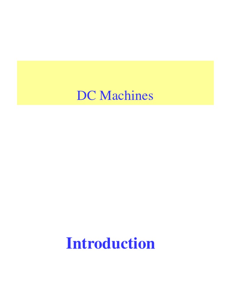 DC Machines | PDF | Electric Motor | Electric Generator