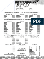 Mummy Character Sheet