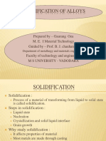 Solidification of Alloys