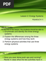 Lesson 2: Energy Systems: Pe&Health 11