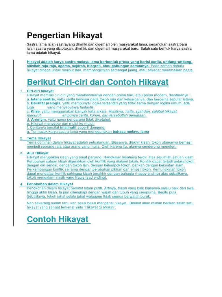 Contoh Majas Dalam Hikayat 1001 Contoh Majas