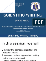 Scientific Writing: Intel International Science and Engineering Fair