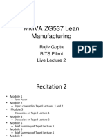 MMVA ZG537 Lean Manufacturing: Rajiv Gupta BITS Pilani Live Lecture 2