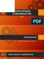 Unang Bahagi-Uri NG Komunikasyon