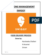 Operations Management Swiggy: Food Delivery Process