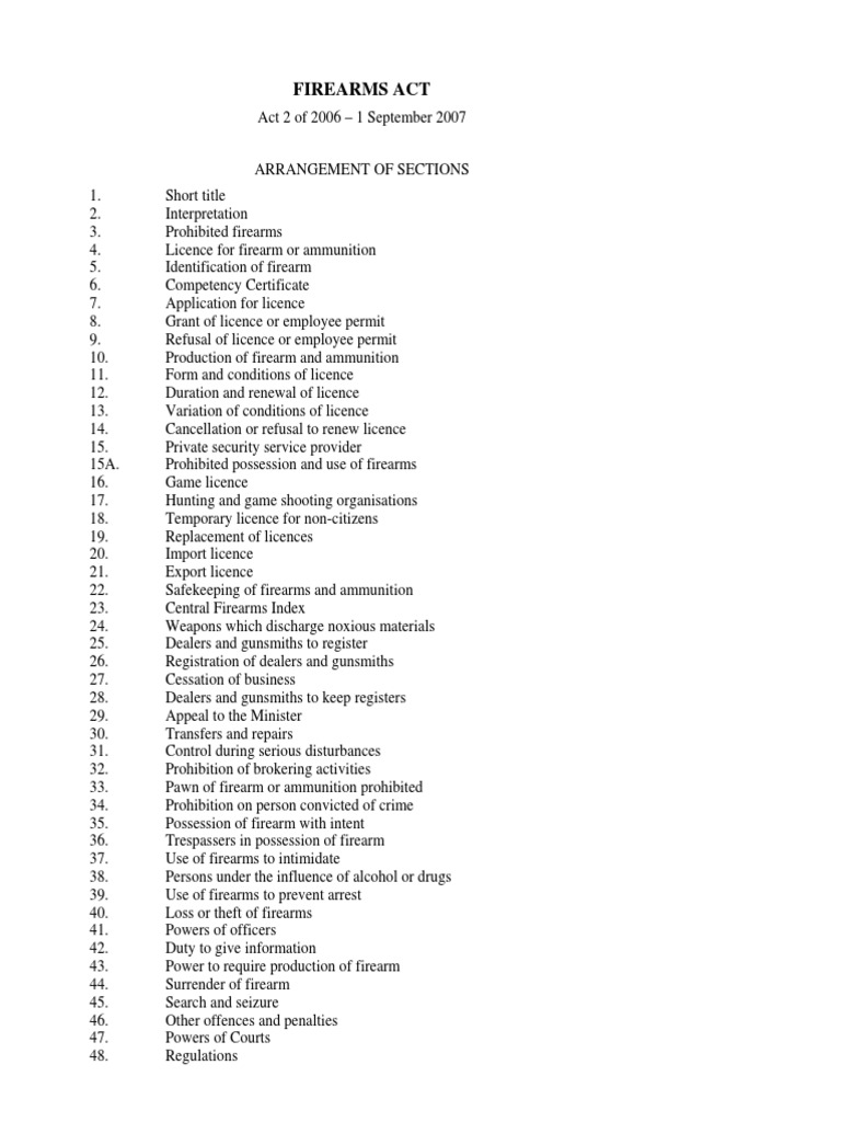 Overview of the Firearms Act 2006 | PDF | License | Security Guard
