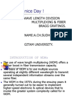 Have A Nice Day !: Topic: Wave Length Division Multiplexing & Fiber Bragg Gratings. Name:A.Ch - Sudhir Gitam University