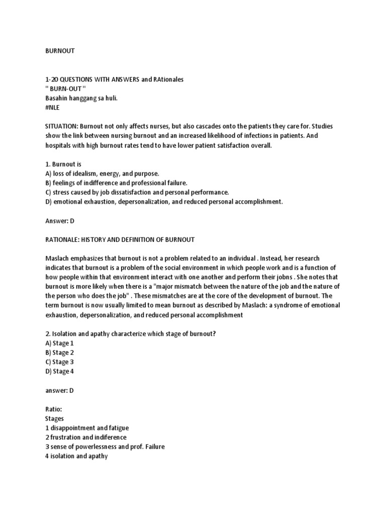 Burnout | PDF | Occupational Burnout | Nursing