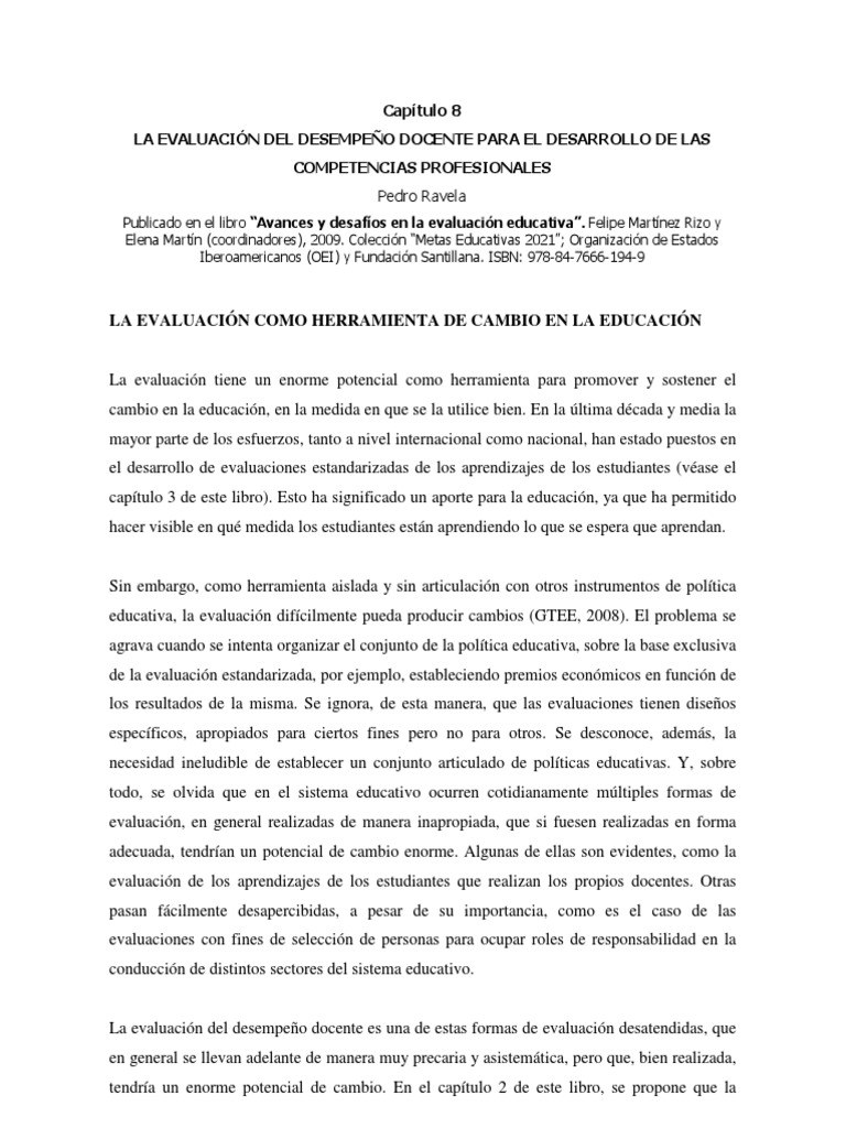 La Evaluacion Del Desempeno Docente para PDF | PDF | Evaluación | Maestros