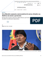 Evo Morales Anuncia Convocatória de Novas Eleições Na Bolívia Em Meio a Protestos _ Internacional _ EL PAÍS Brasil