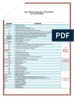 Calendar of Act 2019