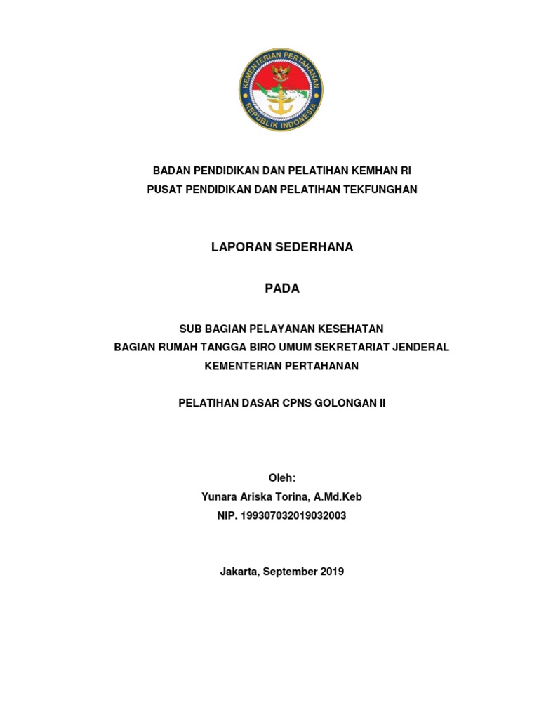 Example 1 Laporan Sederhana Aktualisasi | PDF