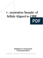 V. Illustration Sample: of Syllabi Aligned To OBE
