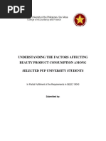 Understanding The Factors Affecting Beauty Product Consumption Among Selected Pup University Students