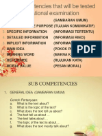 Sub-Competencies That Will Be Tested in National Examination