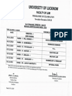 Lucknow University LLB Datesheet