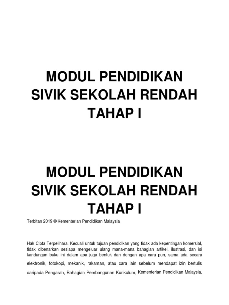 Master Modul Pendidikan Sivik Sek Rendah Tahap I Pdf