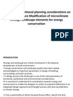 Impact of Conventional Planning Considerations On Solar Architecture Modification of Microclimate Through Landscape Elements For Energy Conservation