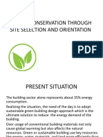 Energy Conservation Through Site Selection and Orientation