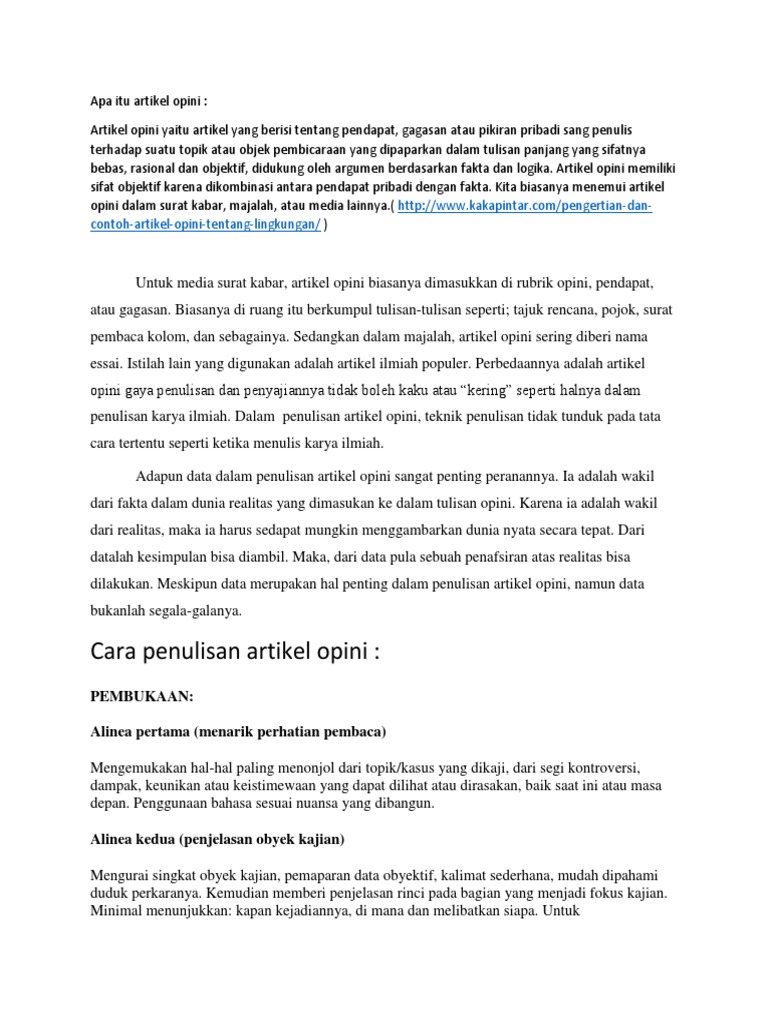 Artikel Opini