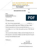 Hindustan (B) Property Broker Assocation Nagpur: Repossession Letter