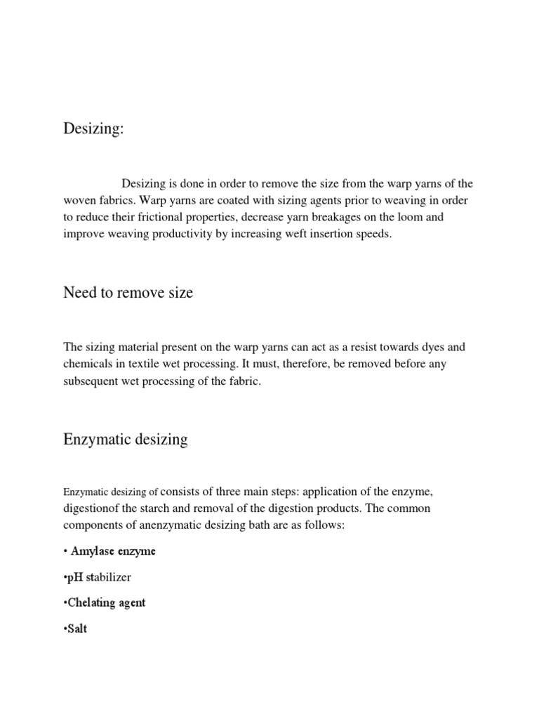 De Sizing | PDF | Weaving | Textiles