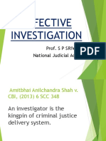 Defective Investigation: Prof. S P Srivastava National Judicial Academy