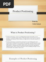 Product Positioning: Done By, Nidhi Subash