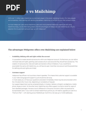 Webpower vs MailChimp 1573216557