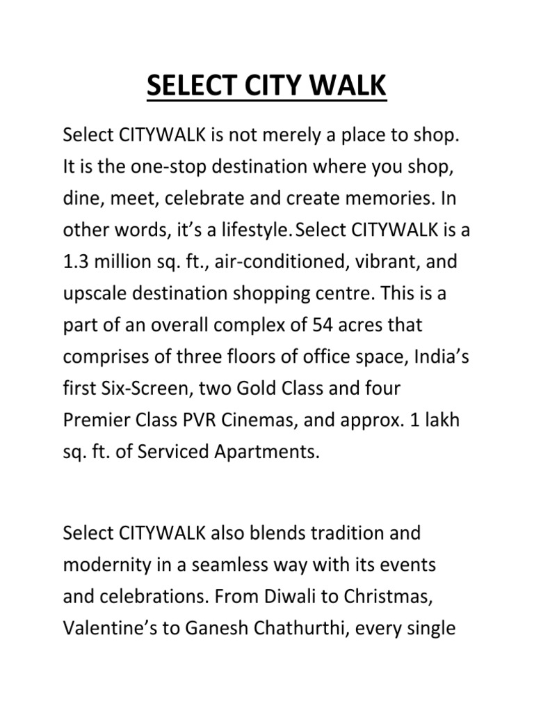 select city walk nike