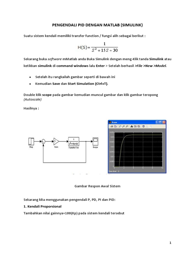 Pengendali PID di Simulink MATLAB | PDF | Komputer