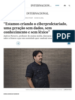 Andreu Navarra - "Estamos Criando o Ciberproletariado, Uma Geração Sem Dados, Sem Conhecimento e Sem Léxico" - Internacional - EL PAÍS Brasil PDF