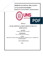 Aditivos Alimentarios Utilizados en La Industria de Frutas y Hortalizas