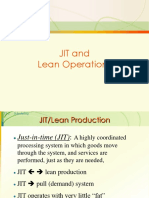 JIT and Lean Operations Scheduling