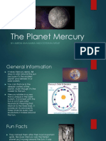 The Planet Mercury: By: Miron Ana-Maria and Cotofan Artur