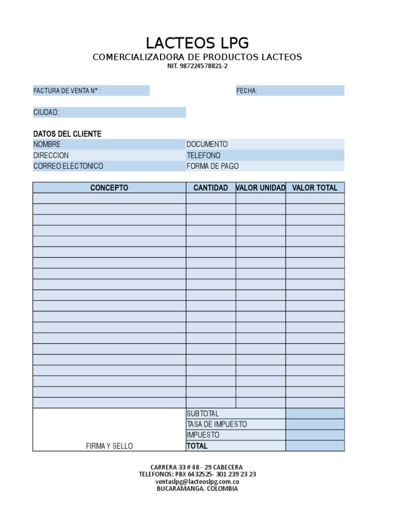 Ejemplo Factura Excel | PDF