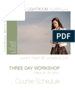 Three Day Advanced Lightroom Workflow Course Schedule March 2014