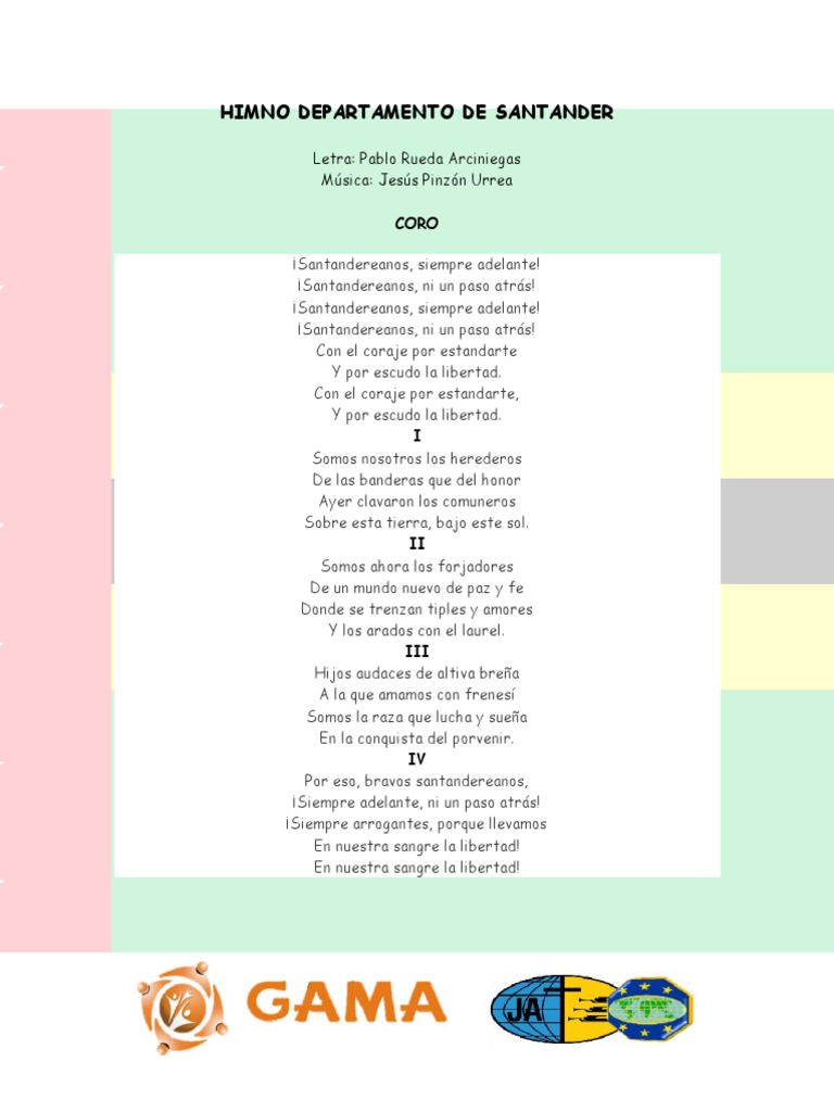 Himno Departamento de Santander PDF