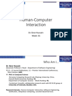 Human-Computer Interaction: Dr. Ibrar Hussain Week: 01