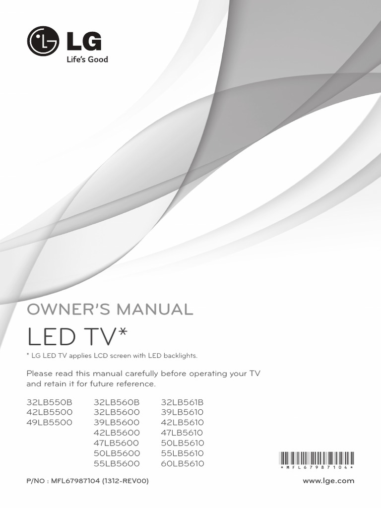 MANUAL TV LG 32LB560B | Television | Menu (Computing)