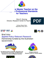 Training For Master Teacher On The Philippine Professional Standards For Teachers