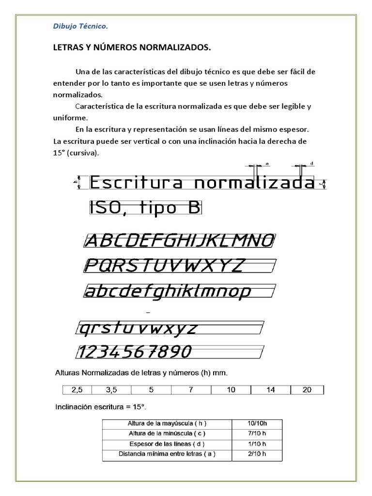 Dibujo Técnico Letras Normalizadas | PDF