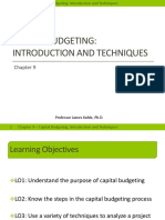 Capital Budgeting: Introduction and Techniques: Professor James Kuhle, PH.D