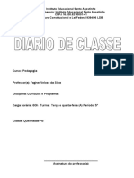 Diário Da Disciplina Currículos e Programas Da Turma Da Terça e Quarta-Feira Junho de 2019