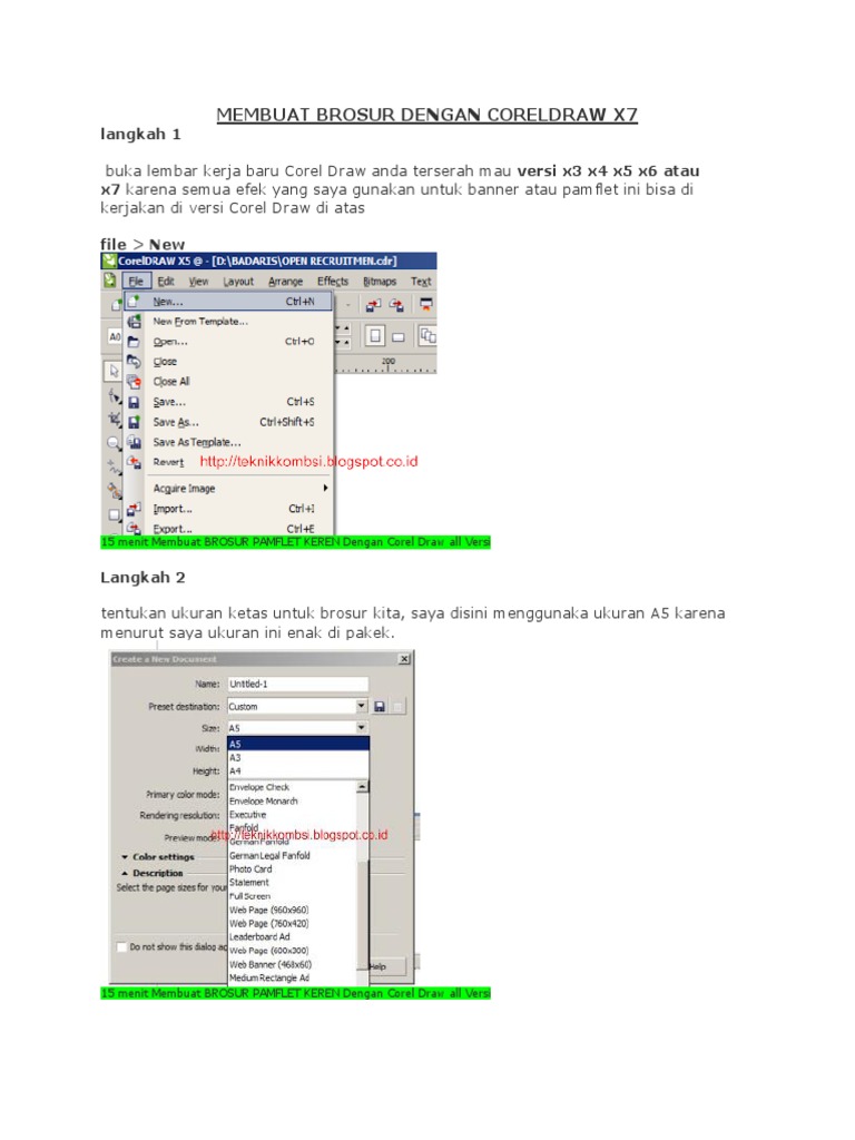 Cara Membuat Brosur Dengan Coreldraw X7 Docx