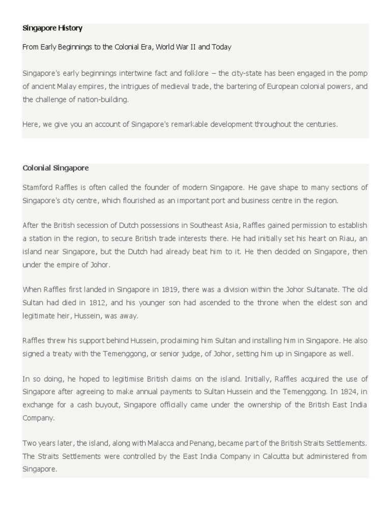 From Early Beginnings To The Colonial Era World War Ii And Today Pdf