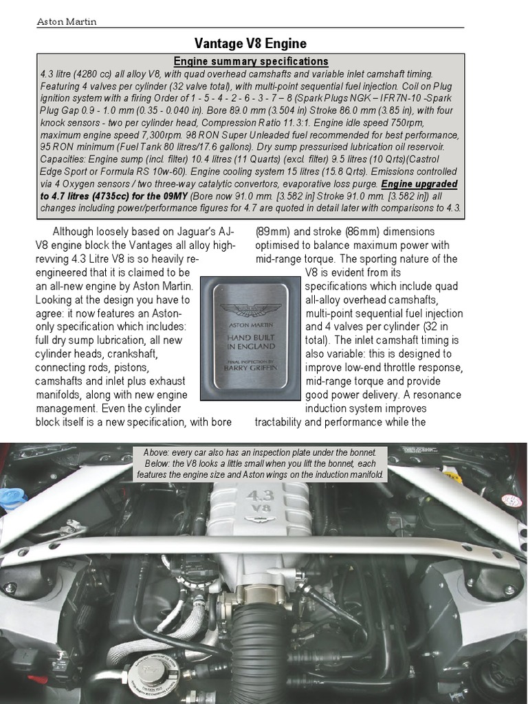 ASTON MARTIN VANTAGE OWNERS MANUAL intelligence overview