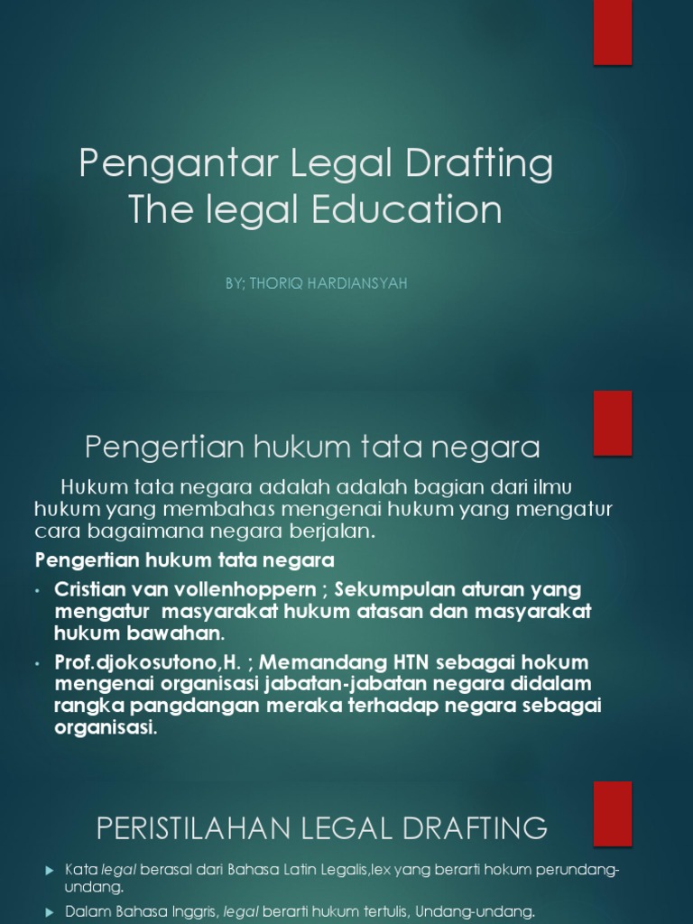 Pengertian Legal Drafting Yg Benar